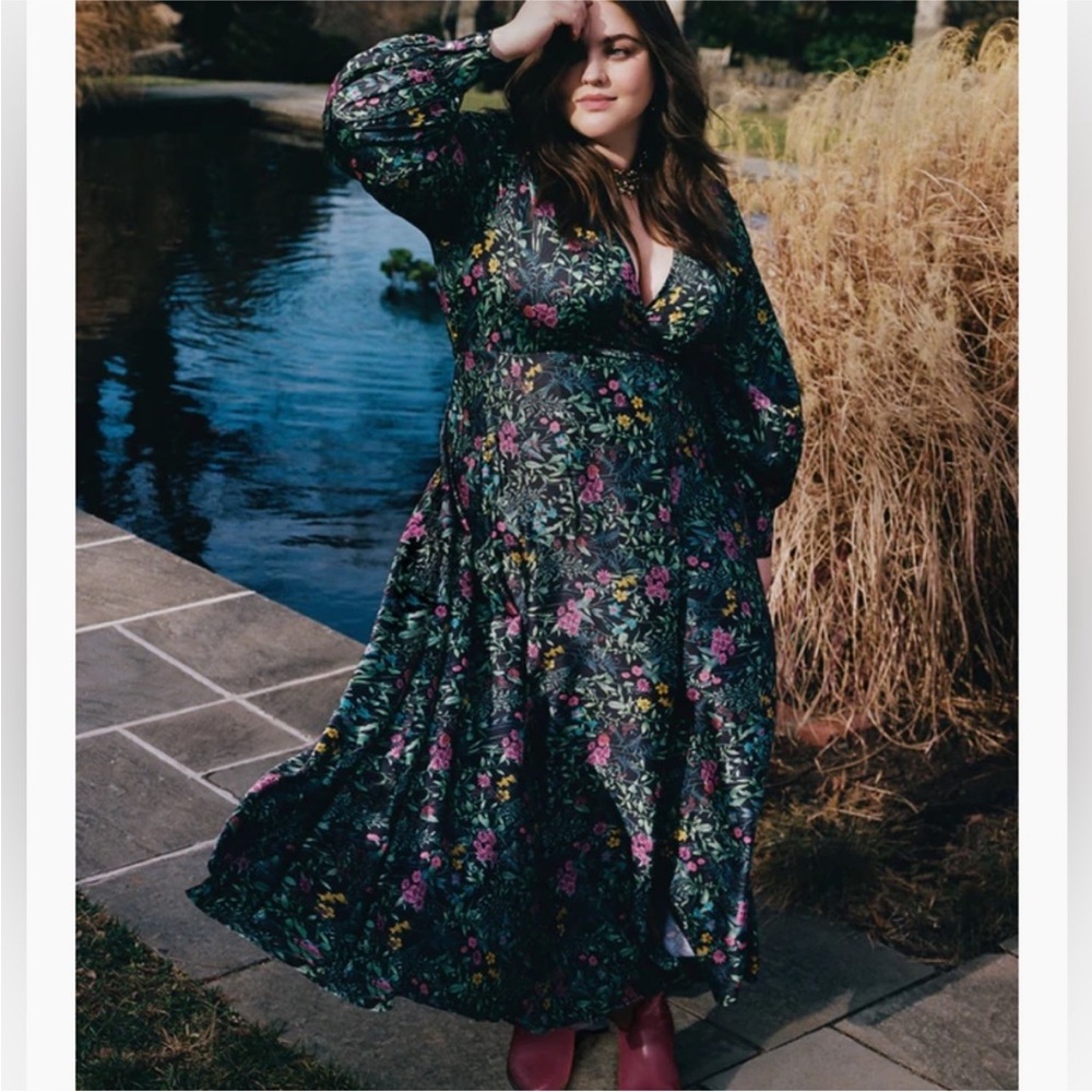 NWT BAACAL x Maxey Greene Maxi Dress Wrap Dress in Wildflowers